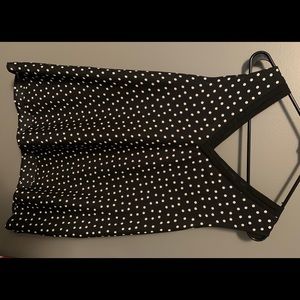 Maternity back and white polka dot shirt large